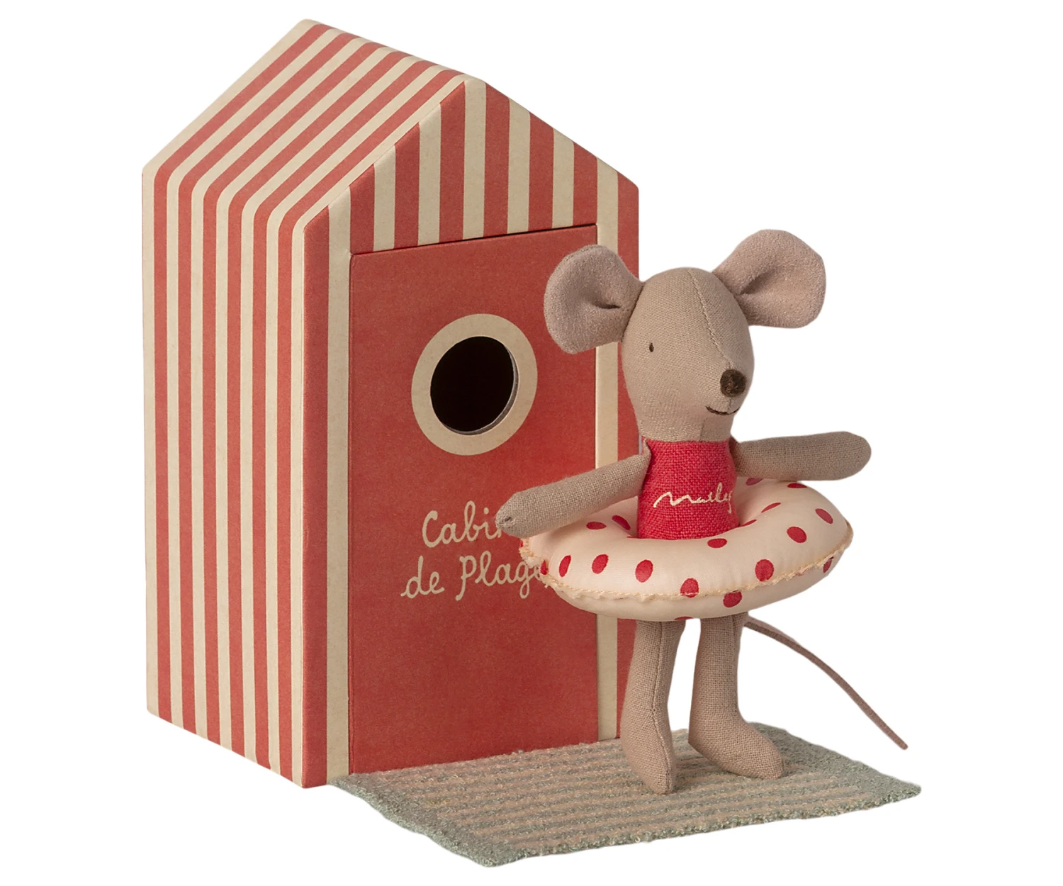 Maileg Beach Mice Little Sister Toy in Cabin De Plage 1 Maileg Beach Mice Little Sister Toy in Cabin De Plage