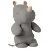 Maileg Small Blue Linen and Polyester Safari Friends Rhino Toy