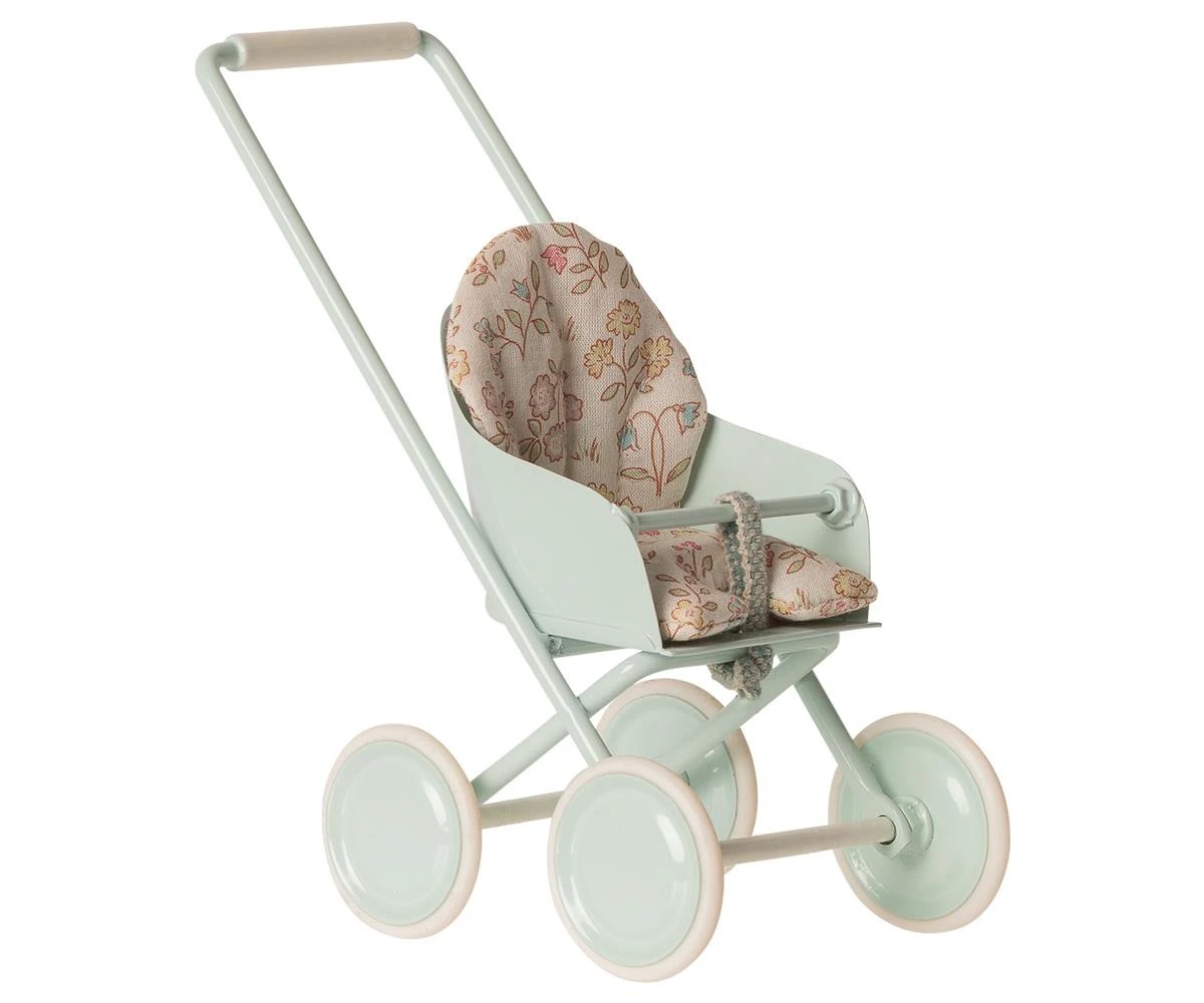Maileg Micro Mint Stroller 1 Maileg Micro Mint Stroller
