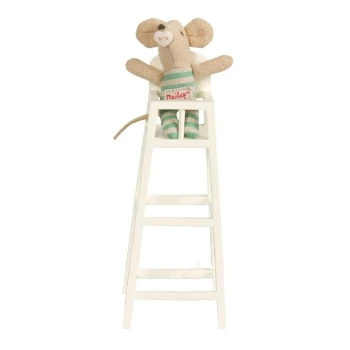 Maileg White Wooden High Chair with Small Carved Heart 3 Maileg White Wooden High Chair with Small Carved Heart