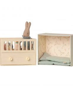 Maileg Baby Room Set with Micro Rabbit - Mint Blue 9 Maileg Baby Room Set with Micro Rabbit - Mint Blue