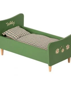 Maileg Wooden Bed Teddy Dad Dusty Green