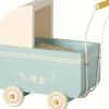 Maileg Blue Wooden Baby Pram for My Rabbits