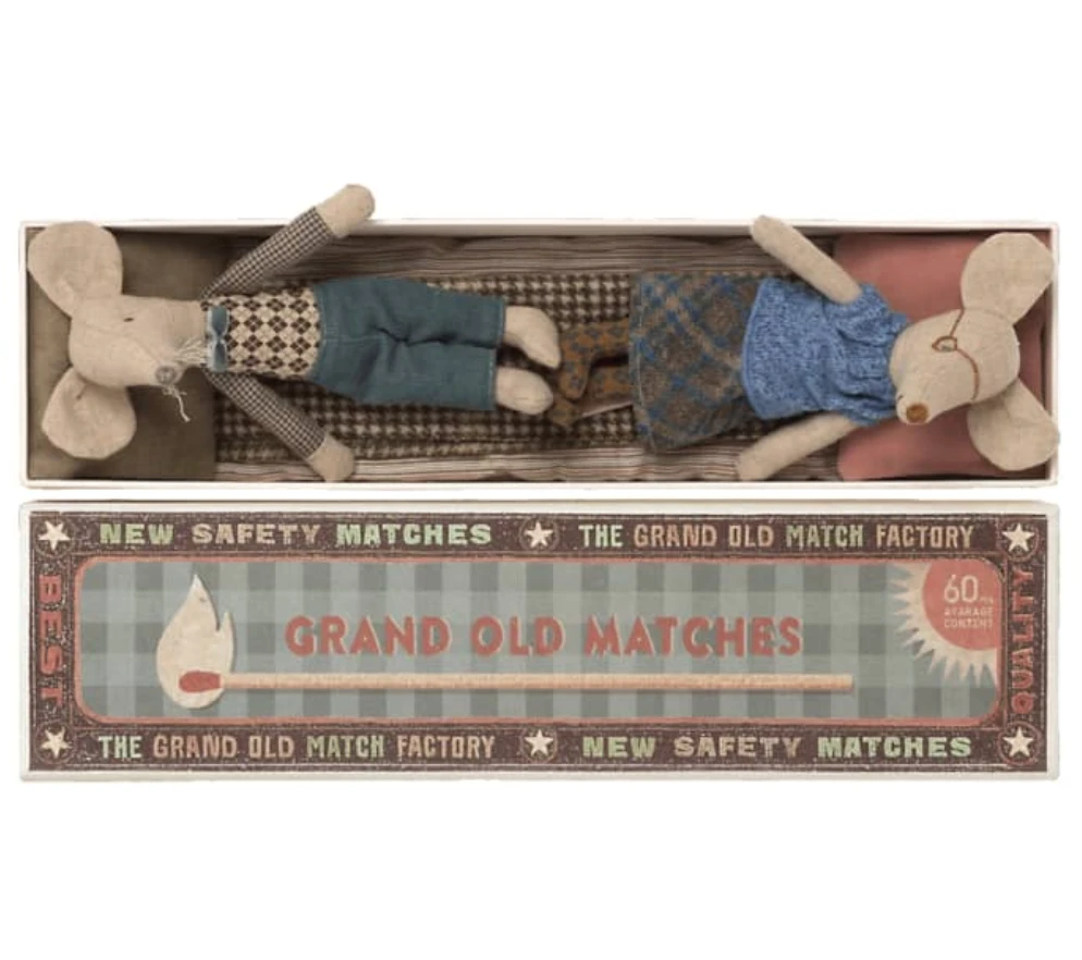 Maileg Grandpa & Grandma Mouse In Match Box 1 Maileg Grandpa & Grandma Mouse In Match Box