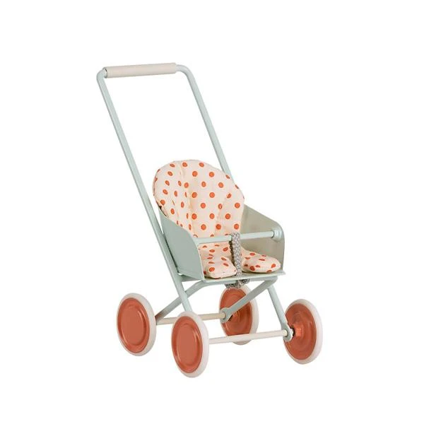 Maileg Stroller Micro-Sky Blue 1 Maileg Stroller Micro-Sky Blue