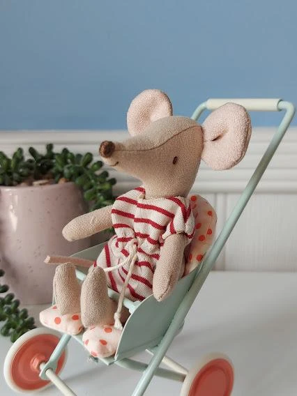 Maileg Stroller Micro-Sky Blue 3 Maileg Stroller Micro-Sky Blue