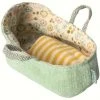 Maileg My Mint Baby Mouse Carry Cot