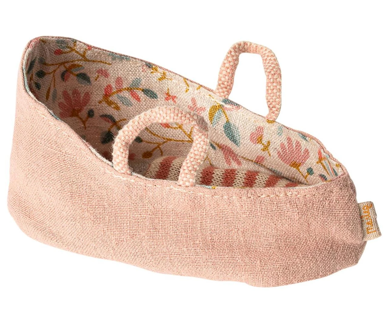 Maileg My Misty Rose Cotton Carry Cot 1 Maileg My Misty Rose Cotton Carry Cot