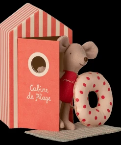 Maileg Beach Mice Little Sister Toy in Cabin De Plage