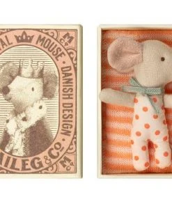 Maileg Baby Girl Mouse in a Match Box