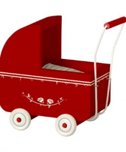 Maileg Micro Red Wooden Pram