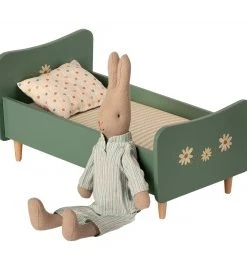 Maileg Wooden Bed Mini-Mint Blue