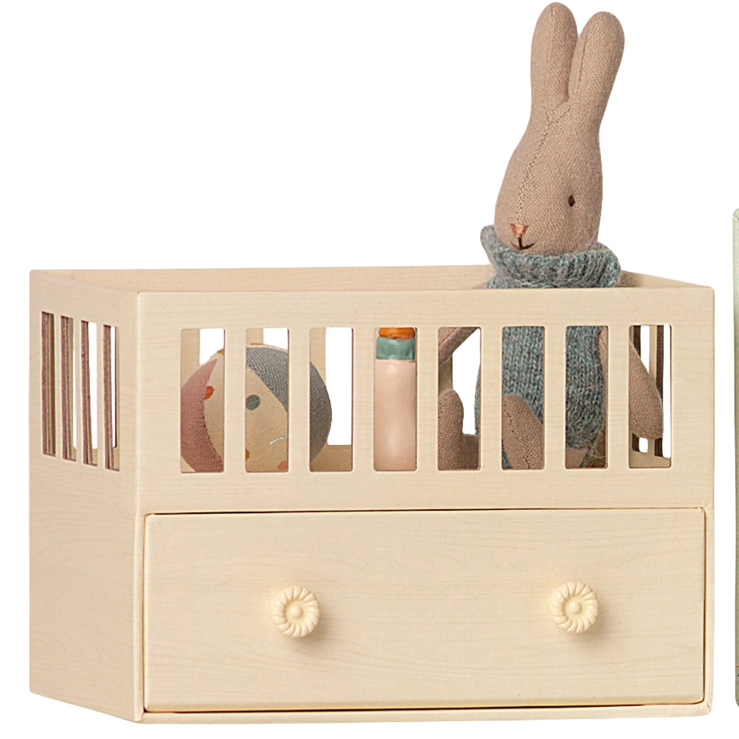 Maileg Baby Room Set with Micro Rabbit - Mint Blue 6 Maileg Baby Room Set with Micro Rabbit - Mint Blue
