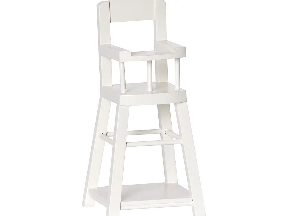 Maileg Off White Wood High Chair for Micro 1 Maileg Off White Wood High Chair for Micro