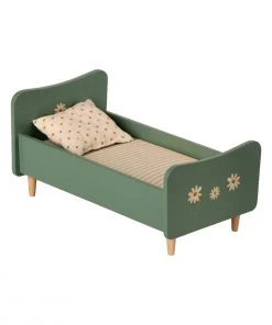 Maileg Mini Wooden Bed Mint Blue