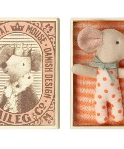 Maileg Sleepy Wakey Baby Girl Mouse in Box
