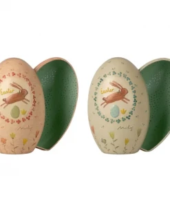 Maileg Metal Tin Easter Egg Pink Or Green