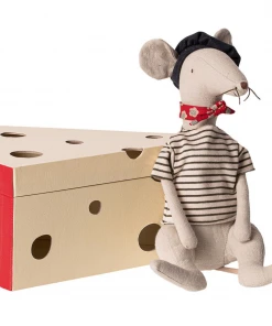 Maileg Sales Shop 28 Maileg Rat In Cheese Box - Light Grey