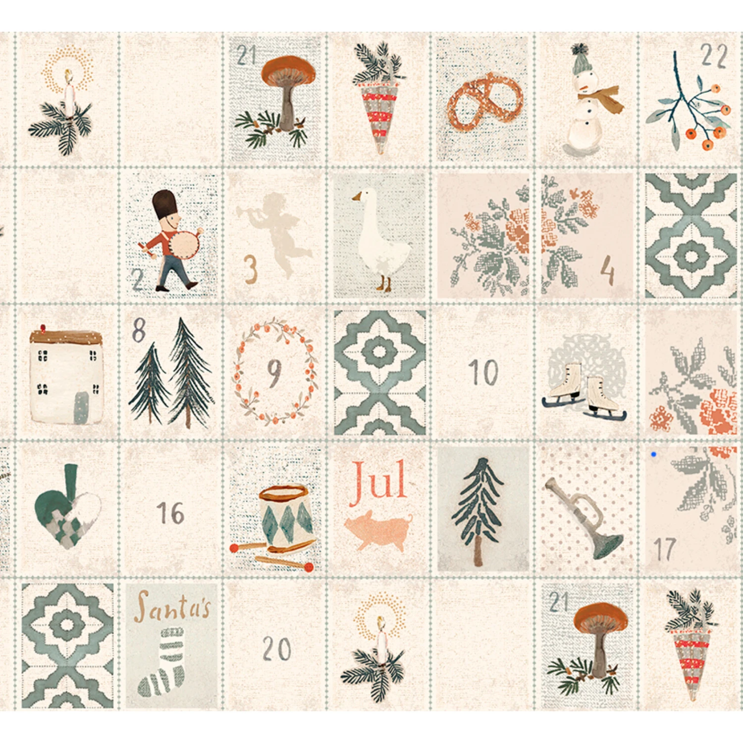 Maileg Days of December Giftwrap - 10 Meter Roll 4 Maileg Days of December Giftwrap - 10 Meter Roll